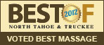 "2012 Best of North Tahoe & Truckee:" Voted Best Massage